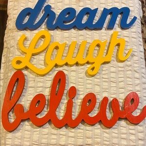 Colorful Inspirational Wooden Painted Wall Decor Set of 3